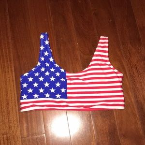 NWOT American flag themed bikini top